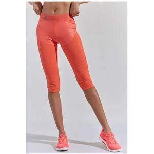 ADIDAS x Stella McCartney 3/4 Running Performance Leggings Hot Coral‎ Sz XS